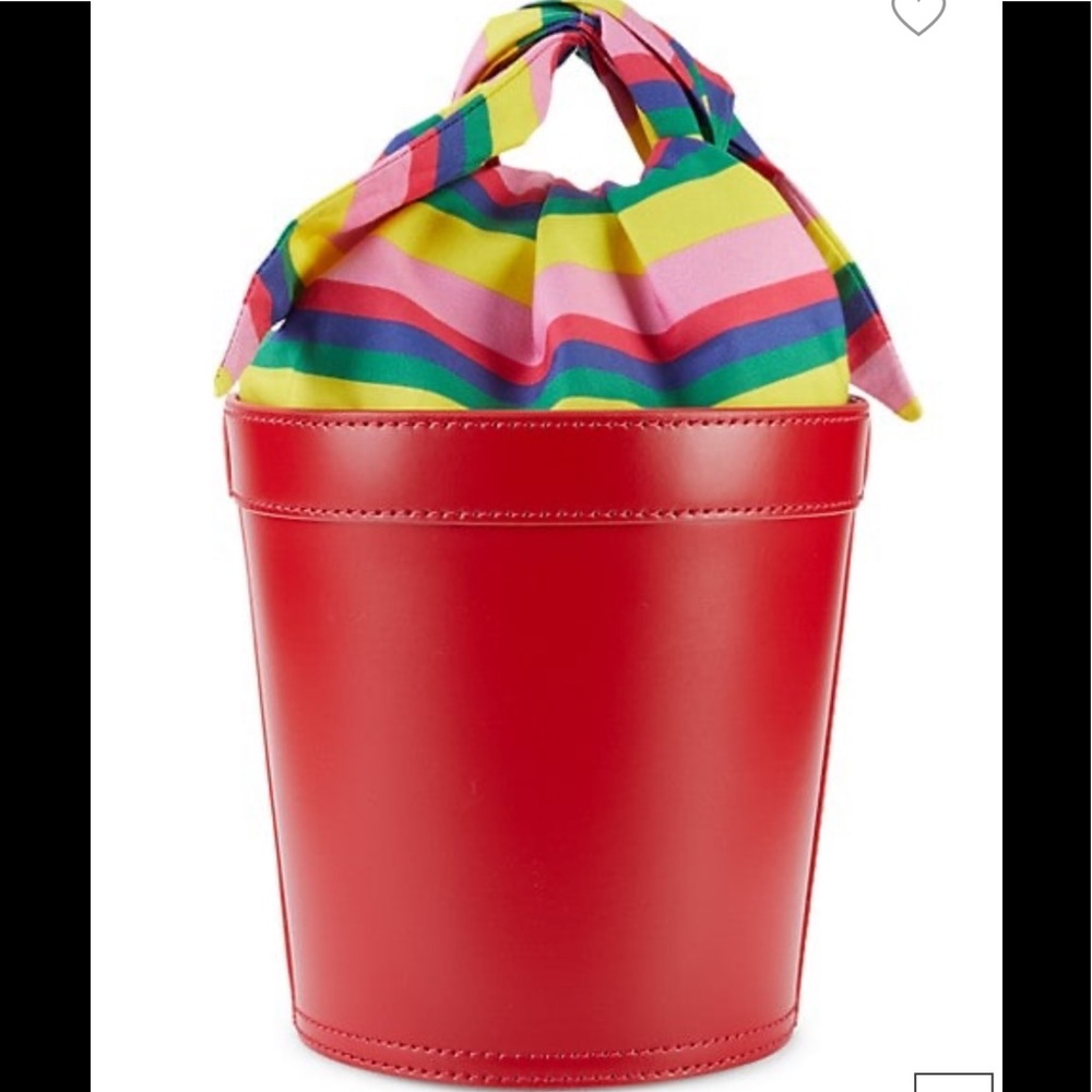 Staud Britt Multicolor Poplin Leather Bucket Bag